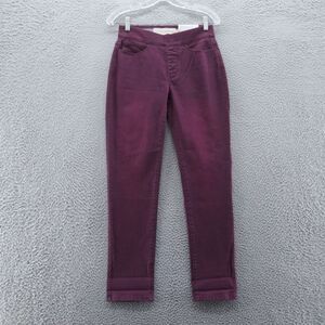 Soft Surroundings‎ Womens Pull On Straight Leg Jeans XS Red Burgundy Stretch NEW